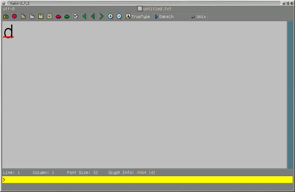 Yudit showing letter d